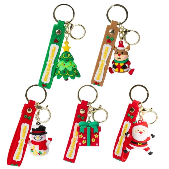 Merry Christmas Bag Charm Key Chains🎄Christmas Pen🎄STOCKING STUFFER🎄PICK ONE - Picture 1 of 12